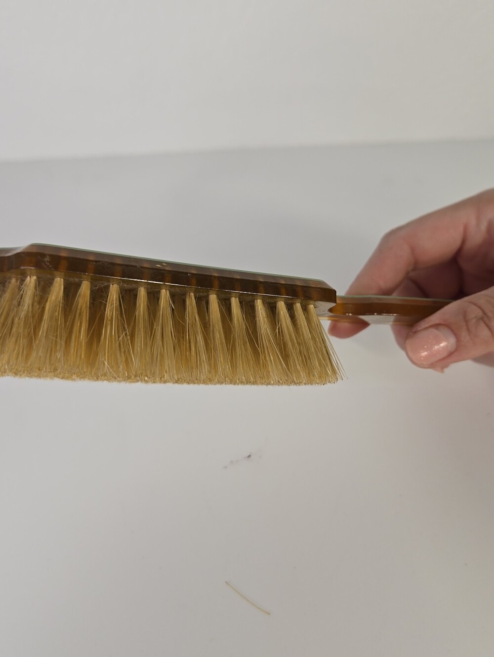 VTG Art Deco Green Pearlized Celluloid Vanity Hair Brush 1920s 30s  9" Art Nuvou - Picture 9 of 13